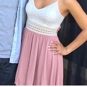 Pink and white sundress